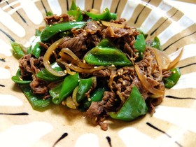 スピードおかず*牛肉とピーマンの甘辛炒め