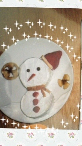 クリスマス☆雪だるま キャラケーキ♪の画像