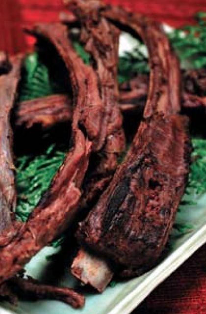 75.シカ肉のリブのこんがり焼きの画像