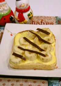 チョコ バナナ カスタード トースト