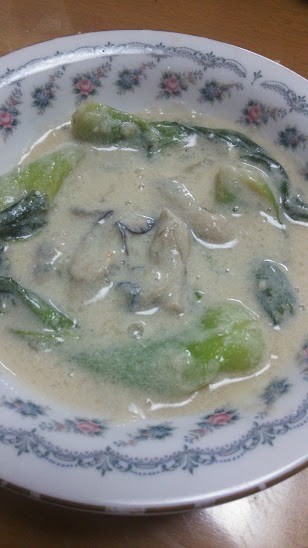 牡蠣とチンゲン菜のクリーム煮の画像
