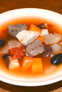 93.鹿肉と豆のトマトスープ