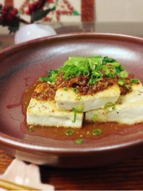 豆腐ステーキ＋粒マスタードソースの画像