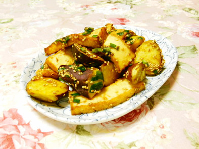 ❤薩摩芋と厚揚げのはちみつ味噌ニラ炒め❤の写真