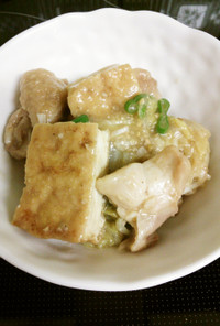鶏と厚揚げと白菜のゴマ味噌炒め＊