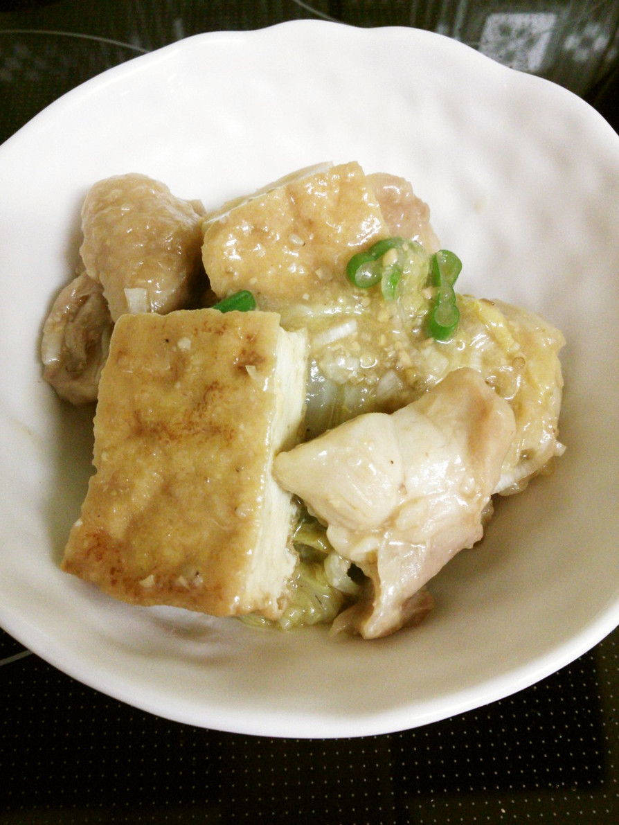鶏と厚揚げと白菜のゴマ味噌炒め＊の画像