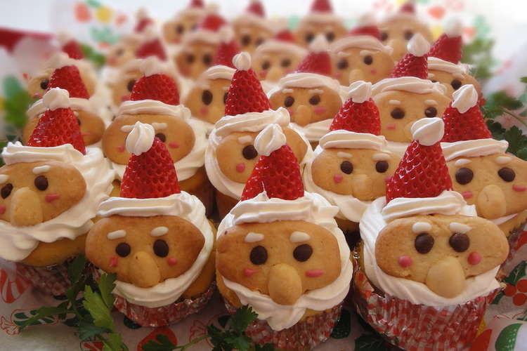サンタカップケーキ クリスマス レシピ 作り方 By Hazuki クックパッド