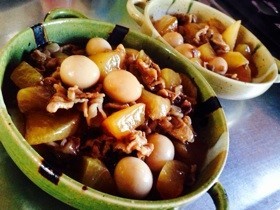 大根.豚しゃぶ.鶉の卵のとろとろ煮