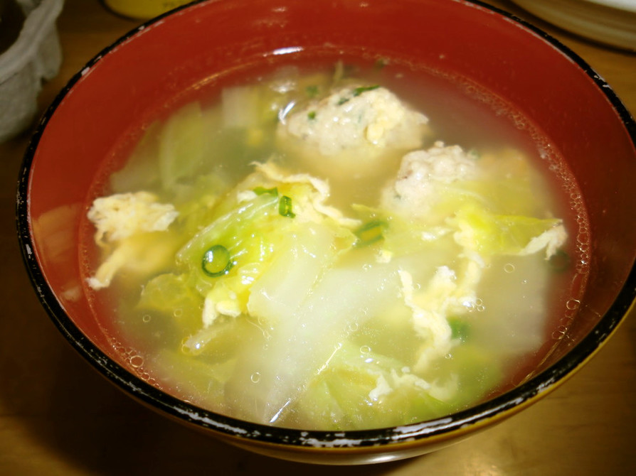 簡単☆白菜と鶏肉団子のスープの画像
