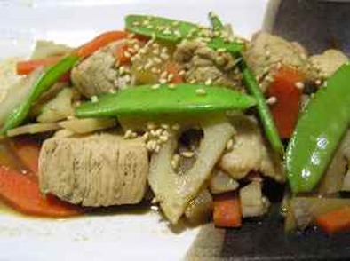 根野菜の甘味噌炒めの写真