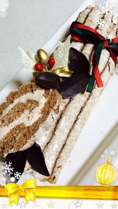 クリスマスケーキ☆ブッシュドノエルの写真