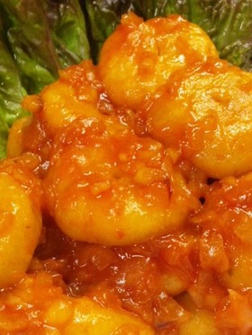 おからでモチモチ旨い☆節約エビチリ風