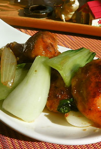 簡単！鶏ムネ肉と青菜のオイマヨ炒め♬
