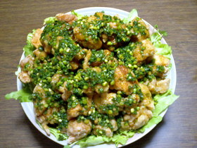 鶏から揚げのさっぱりネギソース