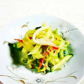 春雨とキャベツ・かに蒲鉾の酢の物♪
