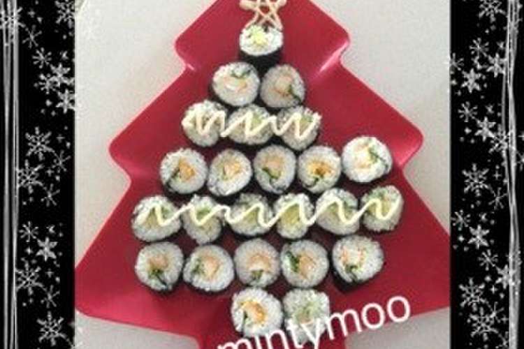 巻き寿司でクリスマスツリー パーティーに レシピ 作り方 By Mintymoo クックパッド