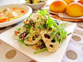 今日は和風洋風?蓮根とお豆のデリ風サラダ