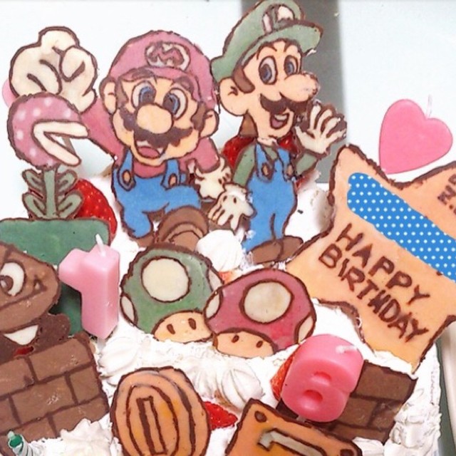 マリオルイージ キャラデコケーキ 誕生日 レシピ 作り方 By ちろる クックパッド