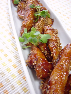 鶏胸肉の胡麻てりスティック。
