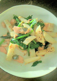 鮭と長芋の柚子胡椒ソテー