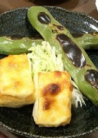 豆腐の味噌漬けチーズ焼き