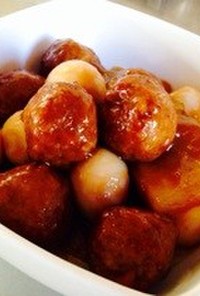 中華風肉団子 (大根、鶉)手抜きレシピ3