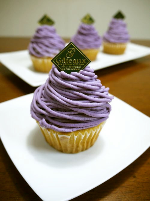 紫芋のモンブランカップケーキ♪の画像
