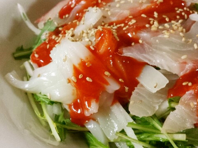 韓国お刺身 鯛とイカのフェ レシピ 作り方 By にわとりさぁん クックパッド 簡単おいしいみんなのレシピが361万品