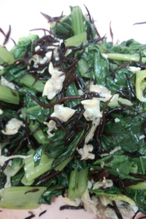 鉄分補給♬小松菜とアサリとヒジキの和え物の画像