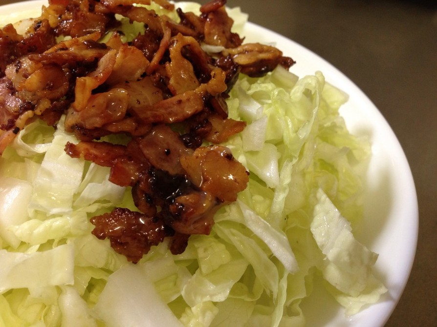 簡単美味♡カリカリベーコンと白菜のサラダの画像