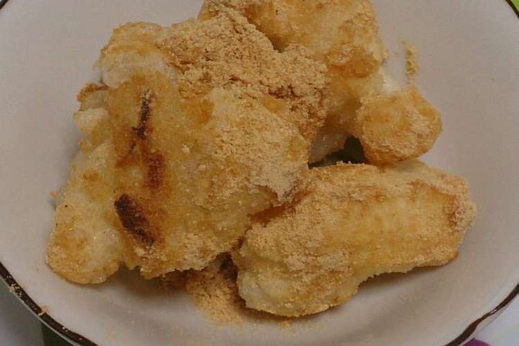 冷凍お餅消費に 揚げ餅のきな粉まぶし レシピ 作り方 By しまま ろ クックパッド 簡単おいしいみんなのレシピが355万品