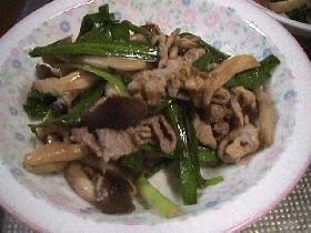 豚肉とニラのマヨネーズ炒め