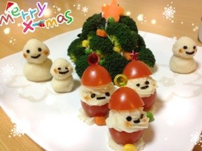 ☆簡単！可愛い！クリスマスサラダプレートの写真