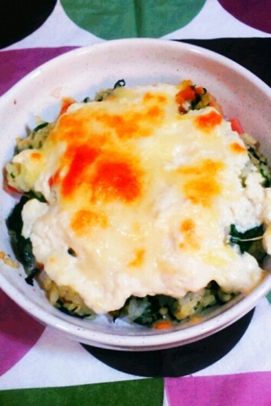 【幼児食】一皿で簡単☆お豆腐ドリアの写真