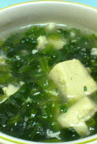 高野豆腐とほうれん草の中華風スープ