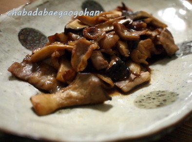 豚肉とエリンギのオイスターソース炒めの写真