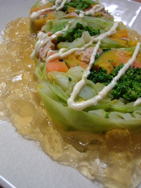 ツナと野菜のテリーヌ風サラダ