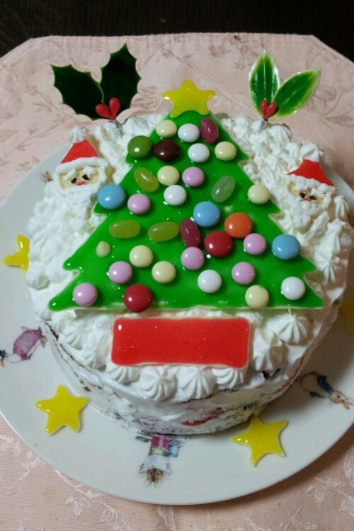 クリスマスツリーケーキの画像