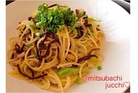 キャベツとツナと塩昆布パスタ
