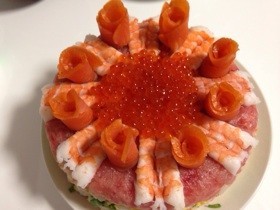 クリスマスイブ♪ちらし寿司ケーキ❤️