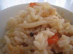 鍋の残り汁で炊き込みごはん