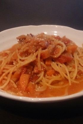 ミネストローネリメイク チーズinパスタ
