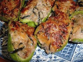 ピーマンの挽肉詰め和風味♪