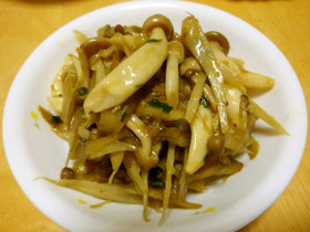 簡単!ごぼうとしめじのみそ炒め