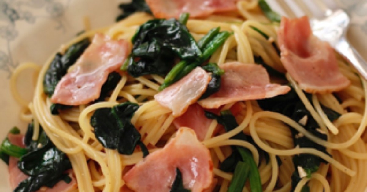 ほうれん草とベーコンの和風パスタ レシピ 作り方 By 栄養士のれしぴ クックパッド 簡単おいしいみんなのレシピが367万品