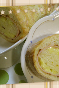 ハム＆チーズdeトヨ型ロール食パン♪
