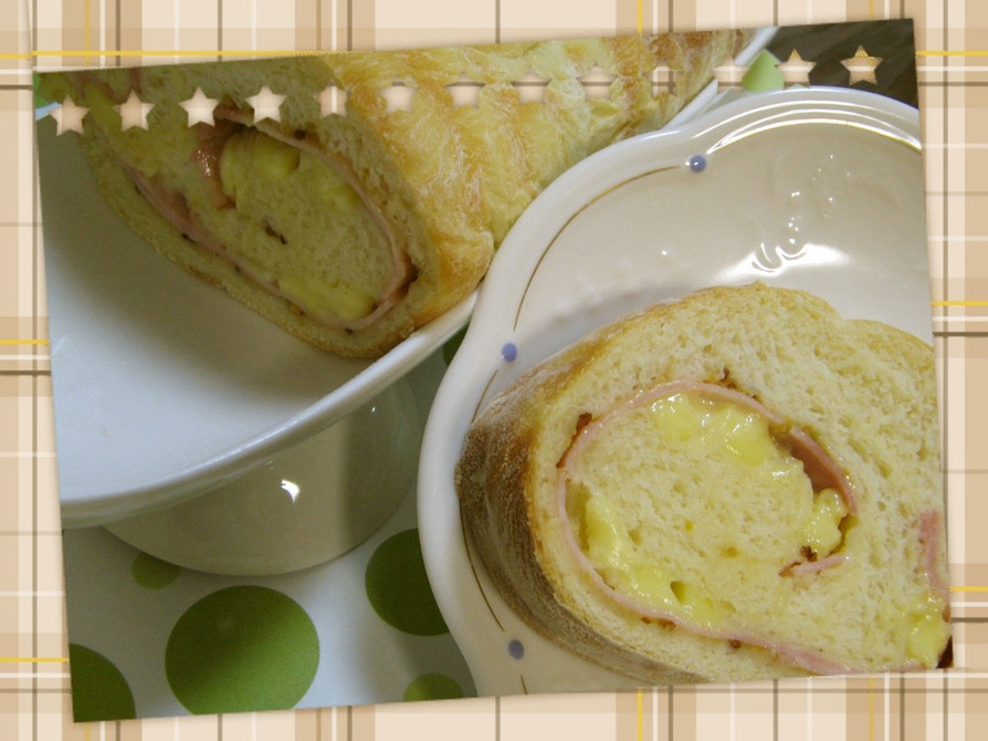 ハム＆チーズdeトヨ型ロール食パン♪の画像