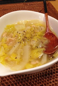 簡単❤トロトロ白菜とツナのコンソメスープ
