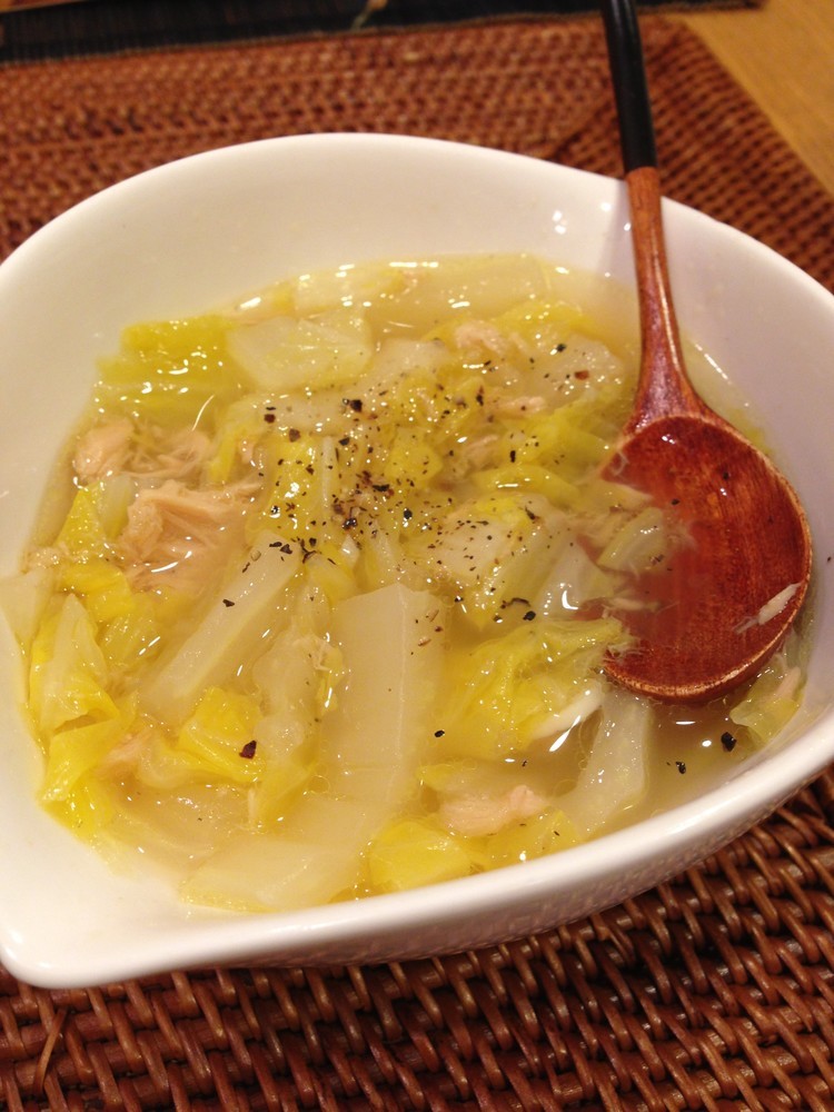 簡単❤トロトロ白菜とツナのコンソメスープの画像