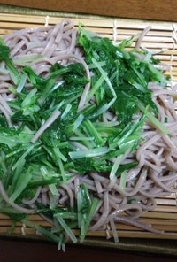水菜入りつけ蕎麦with大根